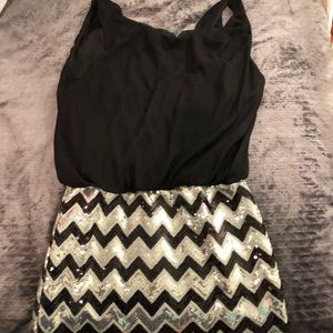 As U Wish Black Sequin Dress